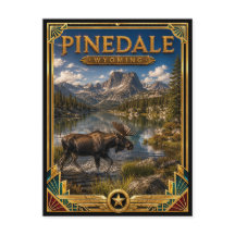 Pinedale Wyoming Vintage Art Deco Gouden Tijdperk