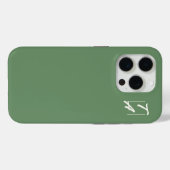 Pinegroen Effen Kleur Witte Initialen Case-Mate iPhone Case (Achterkant (horizontaal))