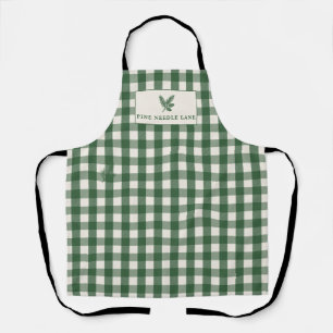 Pinegroene Gingham Kerstmis Schort