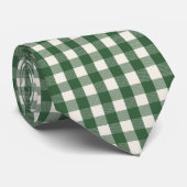 Pinegroene Gingham Kerstmis Stropdas (Opgerold)