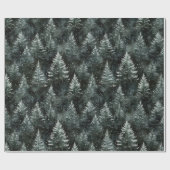 Pinegroene kerstbomen cadeaupapier (Vlak)