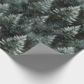 Pinegroene kerstbomen cadeaupapier (Hoek)