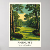 Pinehurst NC  golfbaan Landschapskunst Poster (Voorkant)