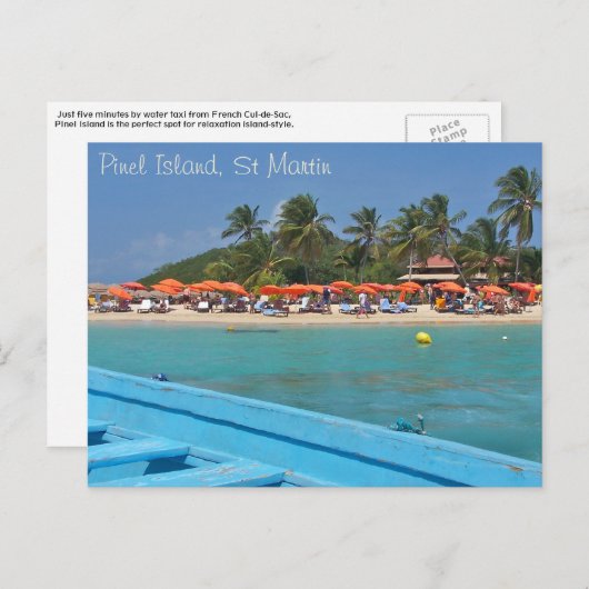 Pinel Island St Martin SXM Briefkaart (Voorkant / Achterkant)