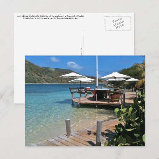 Pinel Island waterfront restaurant Briefkaart (Voorkant / Achterkant)