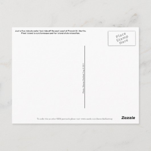 Pinel Island waterfront restaurant Briefkaart (Achterkant)