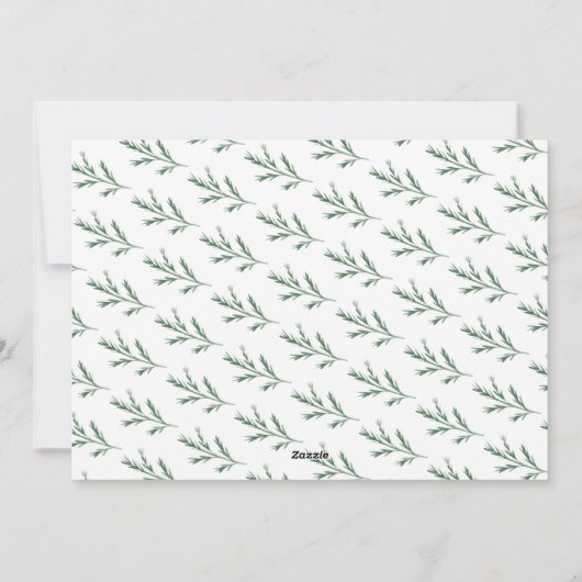 Pineneedle Happy Nieuwjaar Moderne Foto Feestdagenkaart (Achterkant)