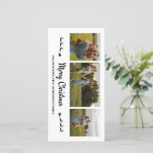 Pineneedle Merry Christmas 3 Foto Collage kaart (Staand voorkant)