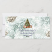 Pineneedle Merry Christmas Modern 3 Photo Collage Feestdagenkaart (Achterkant)