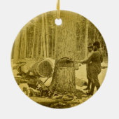 Pineries van Michigan Goodridge Brothers Saginaw M Keramisch Ornament (Achterkant)