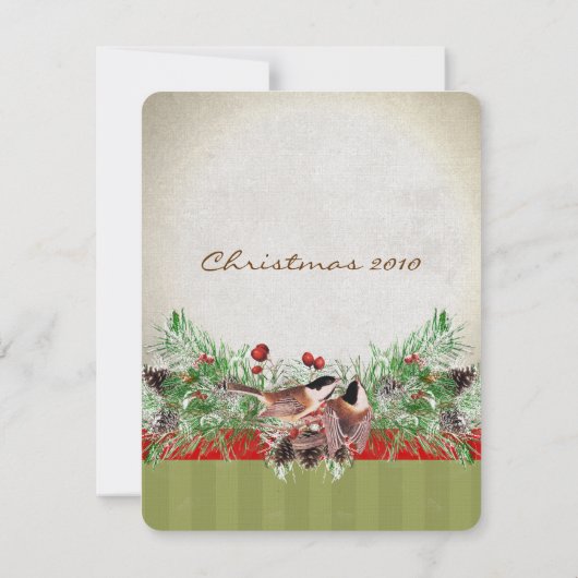 Pinery  Birds Kerstfeest Uitnodiging (Achterkant)