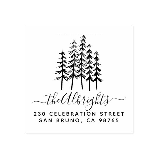 Pines Aangepaste naam Handtekening Aangepaste naam Rubberstempel (Afrduk)