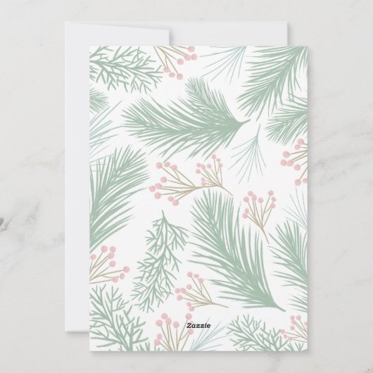 Pines Berries kerstfoto Feestdagenkaart (Achterkant)