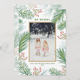 Pines Berries kerstfoto Feestdagenkaart