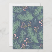 Pines Berries Multi-Photo Navy Blue Kerstmis Feestdagenkaart (Achterkant)