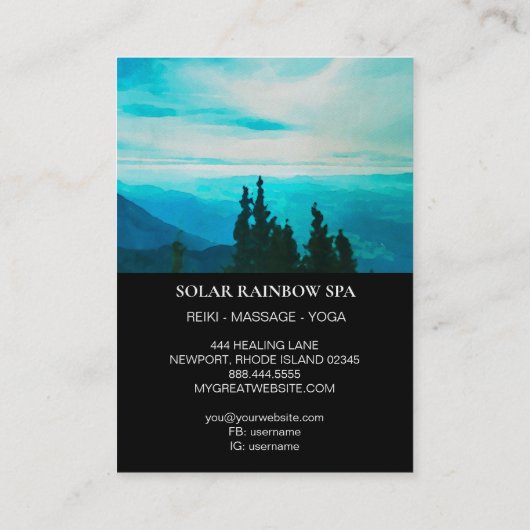*~* Pines Blue Mountains Rainbow Sun Visitekaartje (Achterkant)