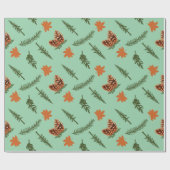 Pines en esdoornblad naadloos inpakpapier (Vlak)