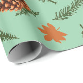 Pines en esdoornblad naadloos inpakpapier (Rol Hoek)