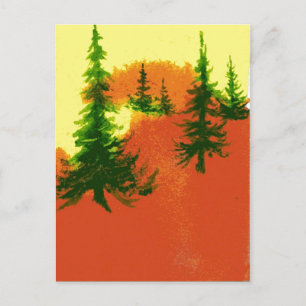 "Pines in de Ridge #3" Briefkaart voor landwegen
