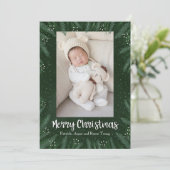 Pines Kerstfeestdag Foto geboorteaankondigingen Feestdagenkaart (Staand voorkant)