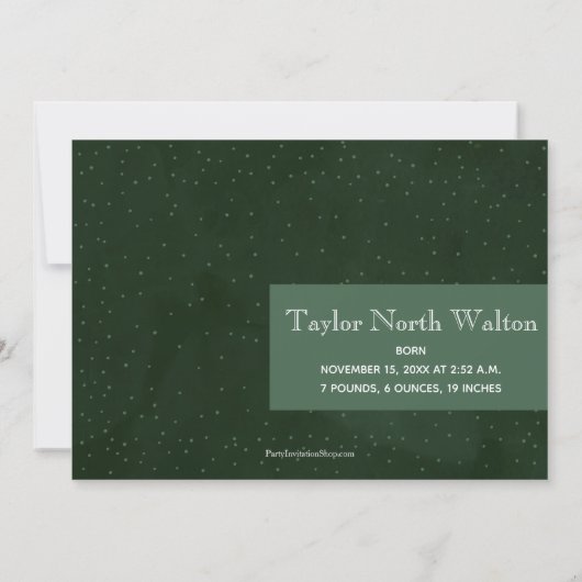 Pines Kerstfeestdag Foto geboorteaankondigingen Feestdagenkaart (Achterkant)