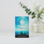 *~* Pines Mountains Rainbow Sun Blue Visitekaartje (Staand voorkant)