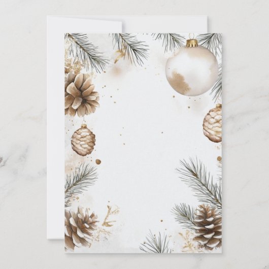 Pines Pinecones Ornamenten Modern Boho Christmas Kaart (Achterkant)