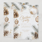 Pines Pinecones Ornamenten Modern Boho Christmas Kaart (Voorkant / Achterkant)