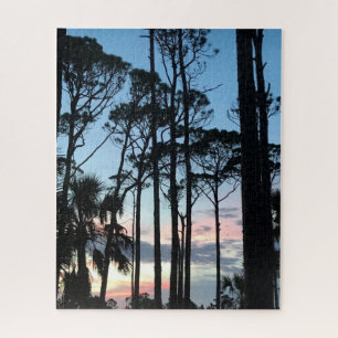 Pines Pink Blue Sunset Beach Florida Legpuzzel