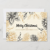 Pines Poinsettias Flat Kerstmis Feestdagenkaart (Voorkant)