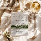 Pines Rustic Bergbos Bruiloft Kaart