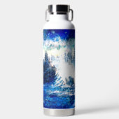 Pines Snowstorm Artistic Waterfles (Voorkant)