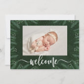 Pines Winter Foto geboorteaankondigingen Feestdagenkaart (Voorkant)