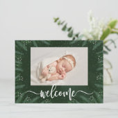 Pines Winter Foto geboorteaankondigingen Feestdagenkaart (Staand voorkant)