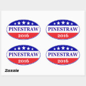 PINESTRAW 4 President 2016 Verkiezingen Ovale Sticker (Vel)