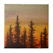 Pinetree Sunset Tegeltje (Voorkant)