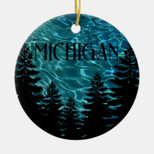 Pinetrees water hart Michigan Great Lake State Keramisch Ornament (Voorkant)