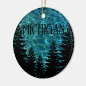 Pinetrees water hart Michigan Great Lake State Keramisch Ornament (Links)