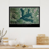 Pineview Reservoir - Huntsville Utah Satellite Map Poster (Keuken)