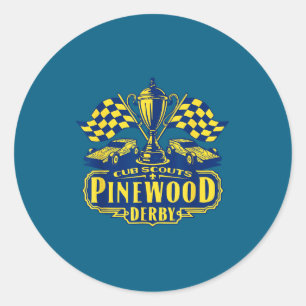 Pinewood derby welpen verkenners geruite vlag race ronde sticker