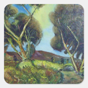 PINEWOOD IN TUSCANY LANDSCAPE VIERKANTE STICKER