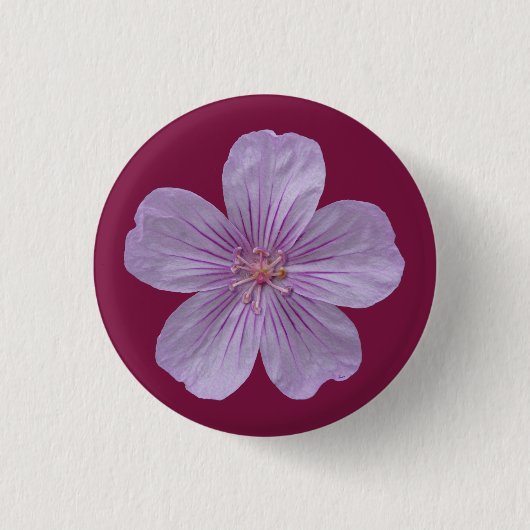 Pineywood Geranium #1 Ronde Button 3,2 Cm (Voorkant)