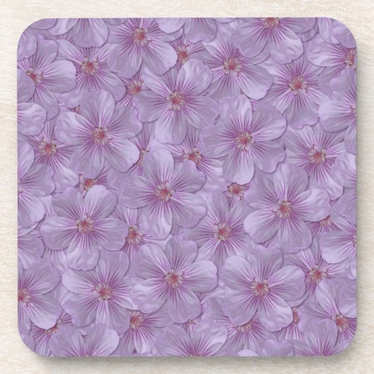 Pineywood Geranium Seamless Patroon Bier Onderzetter (Voorkant)