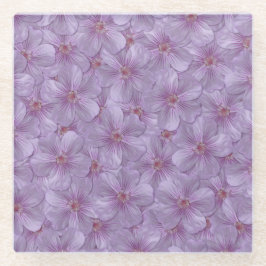 Pineywood Geranium Seamless Patroon Glazen Onderzetter