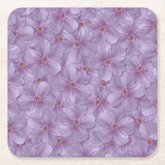 Pineywood Geranium Seamless Patroon Kartonnen Onderzetters (Voorkant)