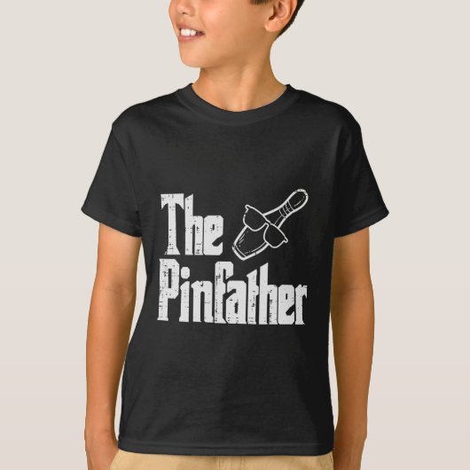 Pinfather Bowling Papa Vaders Dag Bowler Daddy Pap T-shirt (Voorkant)