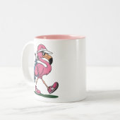 Ping Flamingo Golf Sunglasses Golf Lover Tweekleurige Koffiemok (Voorkant links)