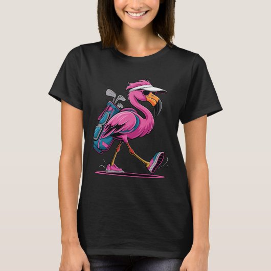 Ping Flamingo Golf Sungles Woman Ladies Men Golf L T-shirt (Voorkant)