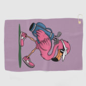 Ping Flamingo Golf Zonnebril Golf Liefhebber Golfhanddoek (Horizontaal)