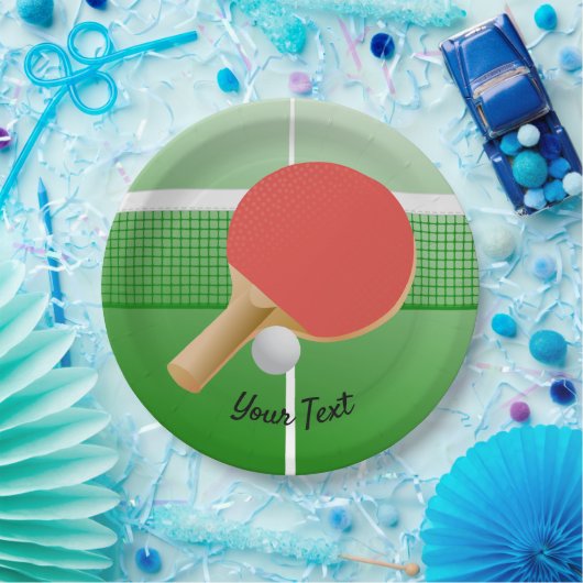 Ping Ping Pong Table Tennis Design Paper Borden Papieren Bordje (Feest)